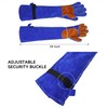 shenwld Leather Welding Sleeves,Work Gloves with Palm Reinforcements,Bite Proof for