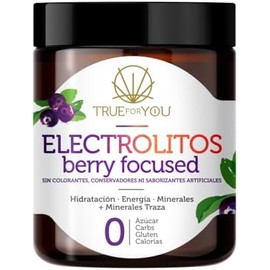 Electrolitos sin Azúcar, Hidratación en Polvo, Adicionado con Calcio, Zinc y Potasio. Keto, Paleo y Vegano, Sabor Frutos del Bosque.