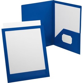 Oxford 57441 ViewFolio Polypropylene Portfolio, 50-Sheet Capacity, Blue/Clear