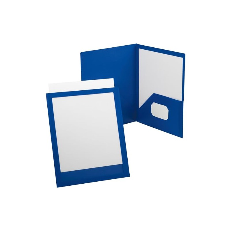 Oxford 57441 ViewFolio Polypropylene Portfolio, 50-Sheet Capacity, Blue/Clear