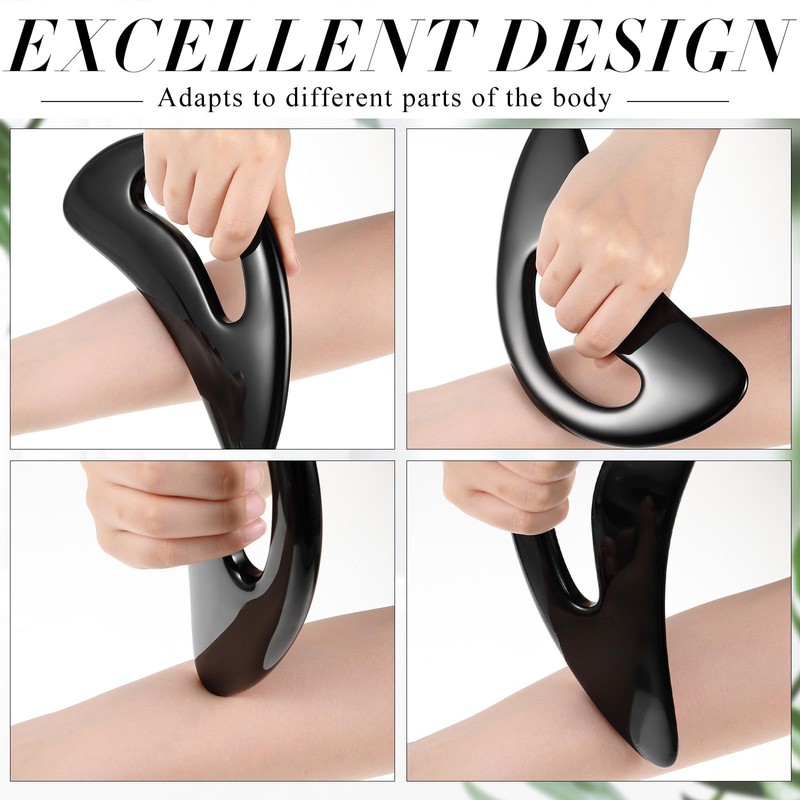 BBTO 2 Pcs Body Gua Sha Tool Large Resin Scraping