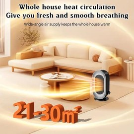 Portable Space Heater for Indoor Use, Small Electric Heater with 3 Modes, Fast Heating, Quiet Operation, Energy Efficiency, Overheat & Tip-Over Protection(Grey Black)
