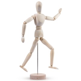Falling in Art 12Inch Drawing Mannequin, Wooden Human Model for Art Creation, Natural