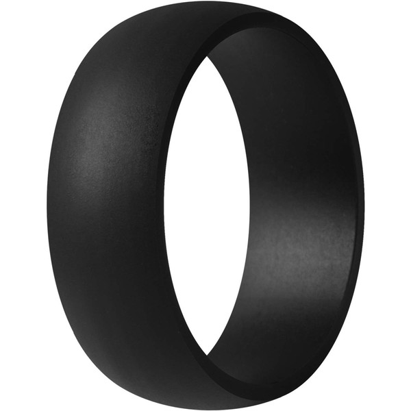 ThunderFit Mens Silicone Rings Wedding Bands - 1 Ring (Black, 9.5 - 10 (19.8mm))