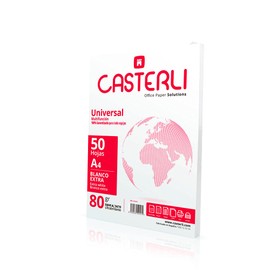 CASTERLI 50 Sheets White A4 80gsm Extra White Multi-Purpose Paper for Printers 81010
