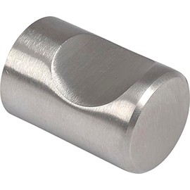 Sun Chain Furniture Knob Skat Diameter 15 mm - Knob for Drawers Depth 22 mm - Small Drawer Knob, Brushed Stainless Steel