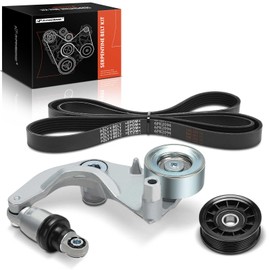 A-Premium Engine Serpentine Belt Drive Kit Compatible with Honda Civic 2012-2015 & Acura ILX 2013-2015 - 1.8L 2.0L