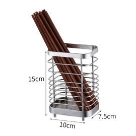 ANHORTS Kitchen Utensil Holder, Stainless Steel Utensil Holder Countertop, Kitchen Utensil Drying Caddy, Cutlery Drainer for Kitchen Utensil, Rust-Proof Cutlery Utensil Organizer (Silver plus)