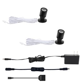 Taysing LED Spot Light Indoor Little Mini Spotlight Accent Lights for Display, Paintings, Pictures, Plants, Jewelry, Shelves, Cabinets, Posters, Showcase(Soft White-2 Pack Push Switch)