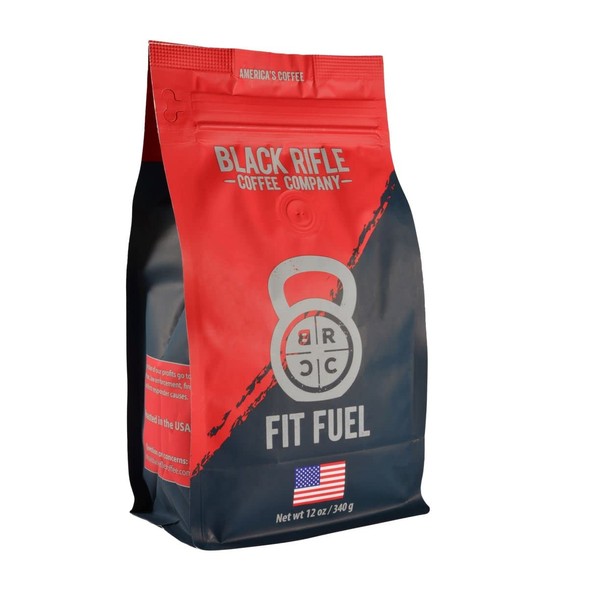 Black Rifle Coffee Company Fit Fuel, Medium Roast Ground Coffee, Delicious Combination of Bold and Smooth Flavors and a Malt Finish, Helps Support Veterans and First Responders,12 Ounce Bag
