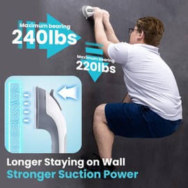 TAILI Grab Rails for Bathroom, 31cm Suction Grab Handles for Disabled, MAX 109 KG Safety Shower Grab Bars for Seniors, Elderly, Strong Hand Rails - Grey