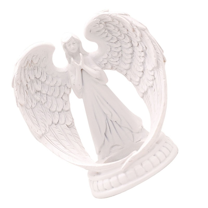 Prayer Angel Candlestick Pure White Wing Angel Prayer Statue for