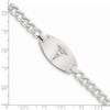 925 Sterling Silver 16mm Medical Jewelry Curb Link Chain Bracelet