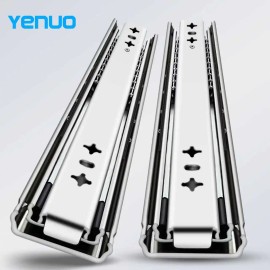YENUO Industrial Heavy Duty Drawer Slides Full Extension 12-60 Inch Side Mount Ball Bearing Cold Rolled Steel Rails 250 Lb Loadsize: 18 inch(450mm), color: Without Lock