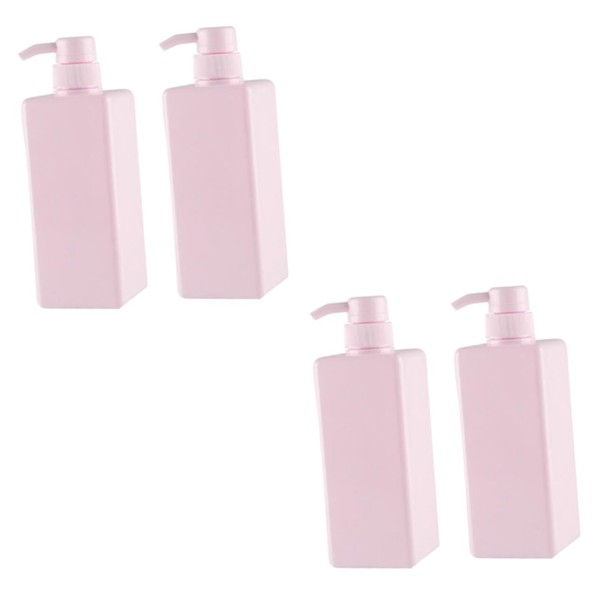 Ipetboom 2sets Pink Square Emulsion Bottles with Pump Refillable Liquid