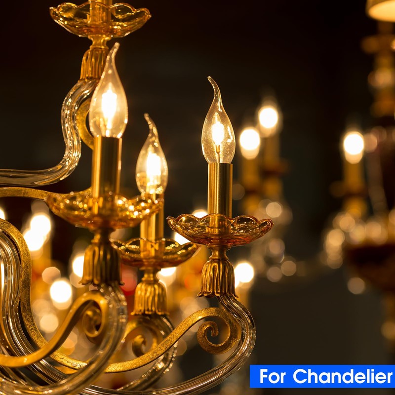 Energetic CA11 E12 LED Chandelier Light Bulbs 40W Equivalent, Dimmable