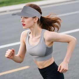 Jmkcoz Sports Sun Visor Hats Adjustable Cooling Athletic Visors Hat Baseball Cap for Women Men Golf Tennis Cycling Running (Grey)