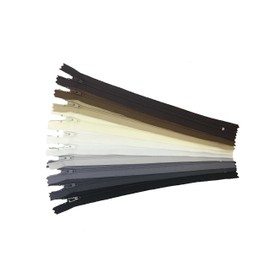 YKK Zippers Assorted Neutral Colors Pack 14 Inch Number 3 Nylon Coil Set of 10 Pieces