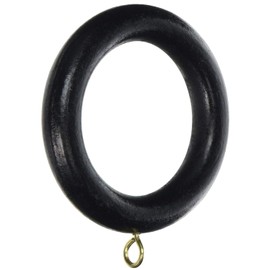 Bulk Hardware BH05963 Wood Curtain Pole Rings With Screw Eye Inside Dia. 19 mm (1.15/16 Inch) Dia. 70 mm (2.3/4 inch, Black (Pack of 10)