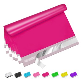 Jowlroel Poly Mailers 12x15.5 Inch 50 Pcs, Strong Adhesive Shipping Bags for Clothing, Self-Sealing and Waterproof Mailing Envelopes, Privacy Protected Mailer Bags for Small Business - Rose Red