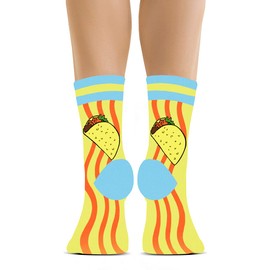 AGRIMONY Funny Socks for Men Women Teens-Tacos Fun Mens Fun Fathers Day Novelty Gifts for Dad Husband Funky Cotton Crazy Food Crew Socks - Valentines Gifts Christmas Funny Gifts Stocking Stuffers