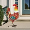 Autodaya 21" Metal Rooster Yard Decor, Outdoor Garden Statues, Metal