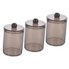 Gatuida 3 Pack Black Cotton Pad Swab Holder Jars Bathroom