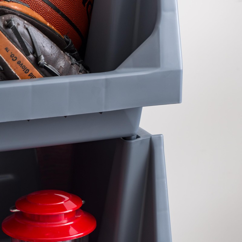 IRIS USA Stackable Storage Bins Open Front, Medium - 3