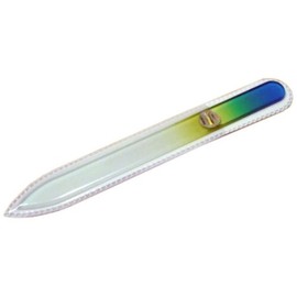 Brajec Glass Nail File 5.5 inches (140 mm), Single Sided Type (Green Gradient #04)