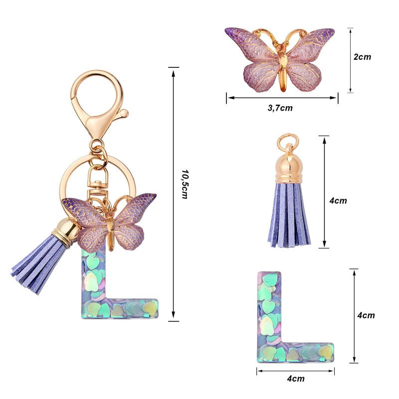 CHUQING Keyring with Letter Girl Keyring Initial Letter Gift Women