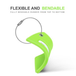 8 Pcs Luggage Tags for Suitcases, 26 Initial Letter Travel Luggage Baggage Identification Labels ID Tags Fully Bendable Tags with Stainless Steel Loop (Letter W, Green)