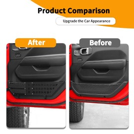 Hoolcar Front Door Storage Pockets, Door Side Insert Organizer Box Flexible Door Net Pocket Replacement Fit for Jeep Wrangler JL JLU & Gladiator JT 2018-2024, Interior Accessories