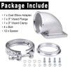 SPELAB 3.0" V-Band Cast Turbo Elbow Downpipe Adapter 304 Stainless
