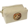'Smiling Ginger Cat' Canvas Wash Bag/Makeup Case (CS00042378)