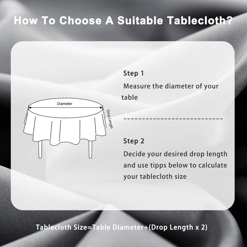 DWCN Round Tablecloth Table Cloth Round 120cm Diameter Wipe Clean