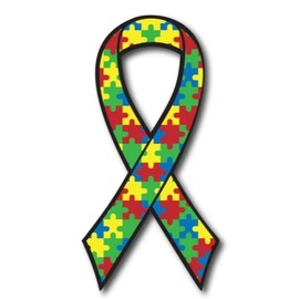 Magnet Me Up Autism Awareness Puzzle Ribbon Magnet Decal, 3.5x7 Inches, Heavy Duty Automotive Magnet for Car Truck SUV