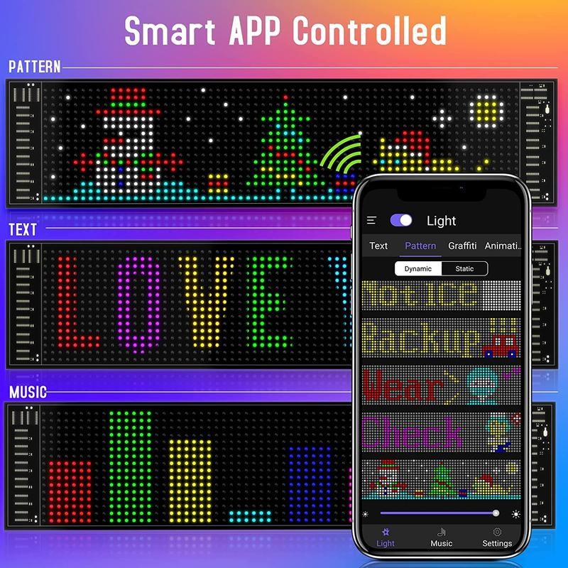 LED RGB Matrix Pixel Screen, 1 Count Scrolling Bright Advertising