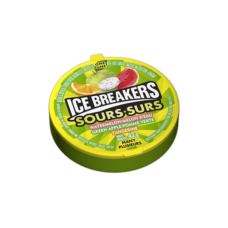 Ice Breakers Sour Fruits, 43g/1.5oz Pucks, (6ct) {Imported from Canada}