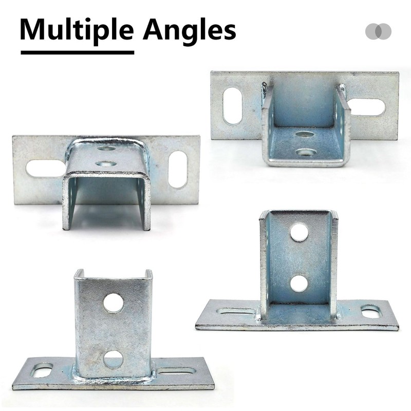 (4-Pack) 2 Slot U Post Base for 1-5/8" -5/8" Single