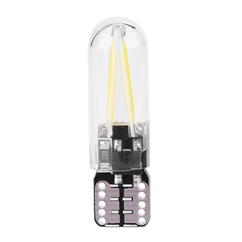 10pcs 12V W5W T10 194 Glass COB Filament LED Car