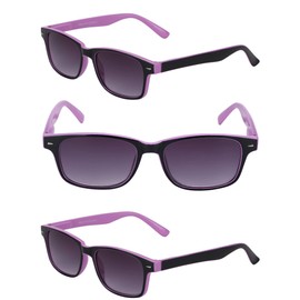 Mass Vision® 3 Pair of The Summerville Full Reading Sunglasses - NOT Bifocals (Purple, 2.75)