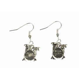 Drums Drummer Musician Music Drums Drum Hanger Earrings Mini Bling
