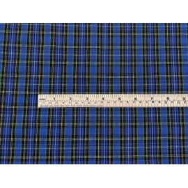 AMORNPHAN 60 Inch Blue Plaid Scottish Traditional Pattern Tartan Motif Printed 100% Woven Cotton Fabric for Clothing Tablecloth Decorative Sewing Arts Crafts Upholstery and Home Accents for 1 Yard