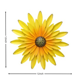 3D Metal Flowers Wall Decor Outdoor Wall Decor Suitable for Indoor and Outdoor Home Patio Bohemian Metal Flower Wall Art 12 in