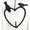 Spring life Cast Iron Heart Shape Wild Bird Hanging Fruit