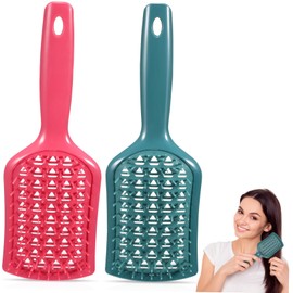 Ipetboom 2pcs Detangling Massaging Hair Brushes Hollow Out Design for Wet and Dry Use Suitable for Hair Types Stylish and Colors Easy to and Store