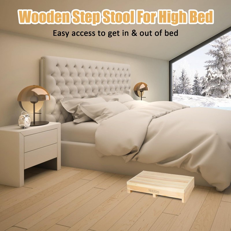 Wooden one Step Stool- Solid Pine Wood Step Riser with
