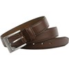 Silver Square Titanium Brown Belt - 34"
