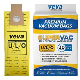 VEVA 30 Pack Premium SuperVac Vacuum Bags Type U/L/O Microlined compatible with Kenmore Sears Upright vacuum cleaners replacement Style U, L, O, 5068, 50688, 50690, 50105 bags