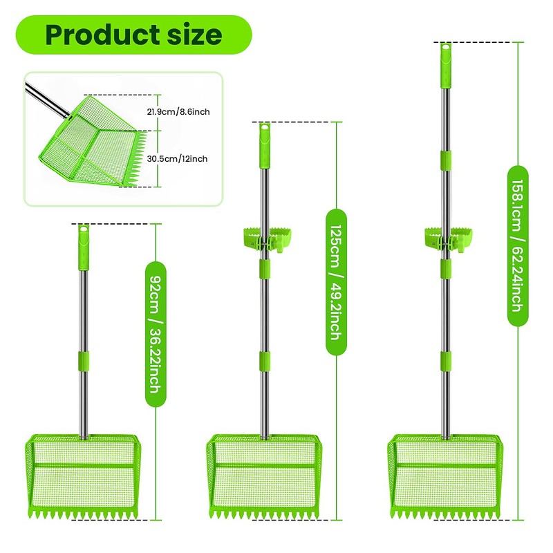 2026 Upgraded 2-in-1 Chicken Poop Scooper & Rake with Handle,